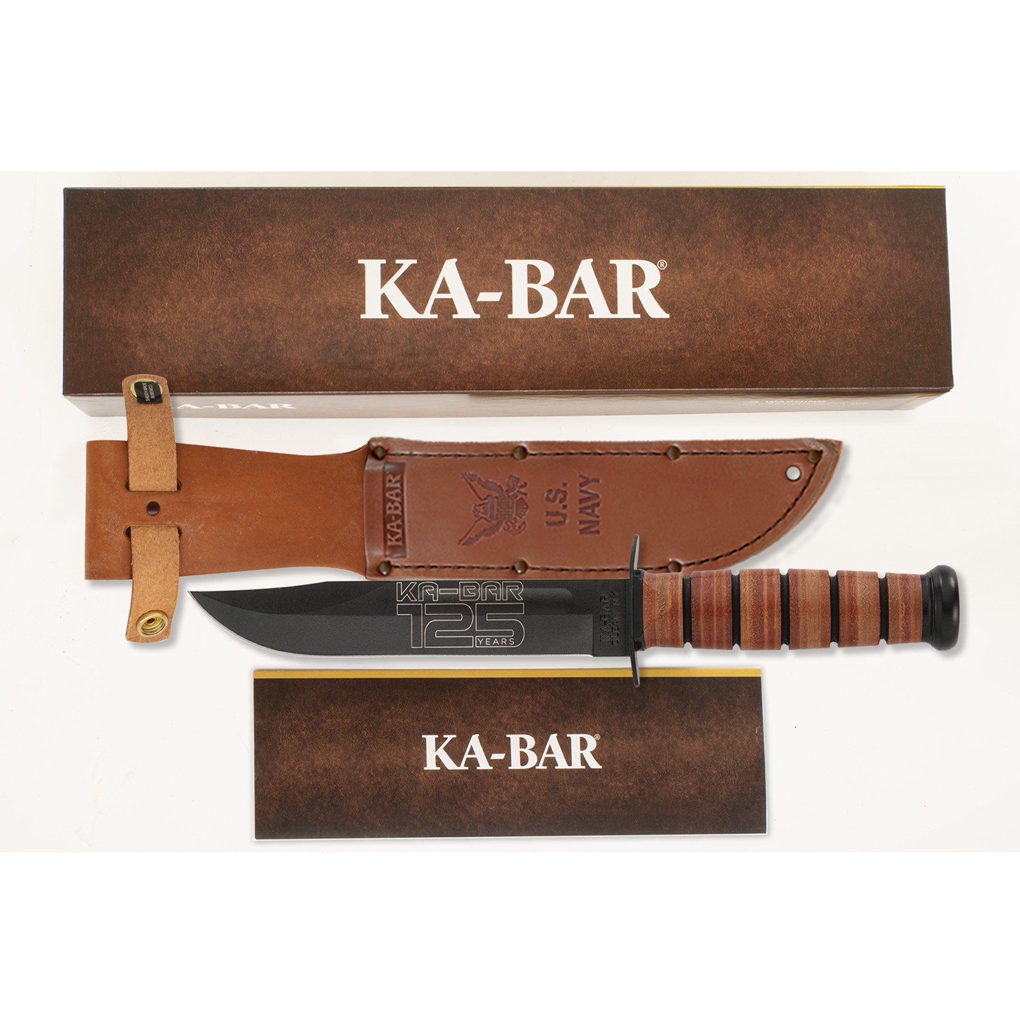 KA-BAR USN 125th Anniversary Knife and Sheath