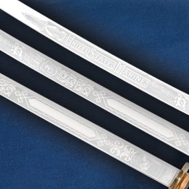 USMC 250th Limited Edition NCO Sword Engraving Close Up
